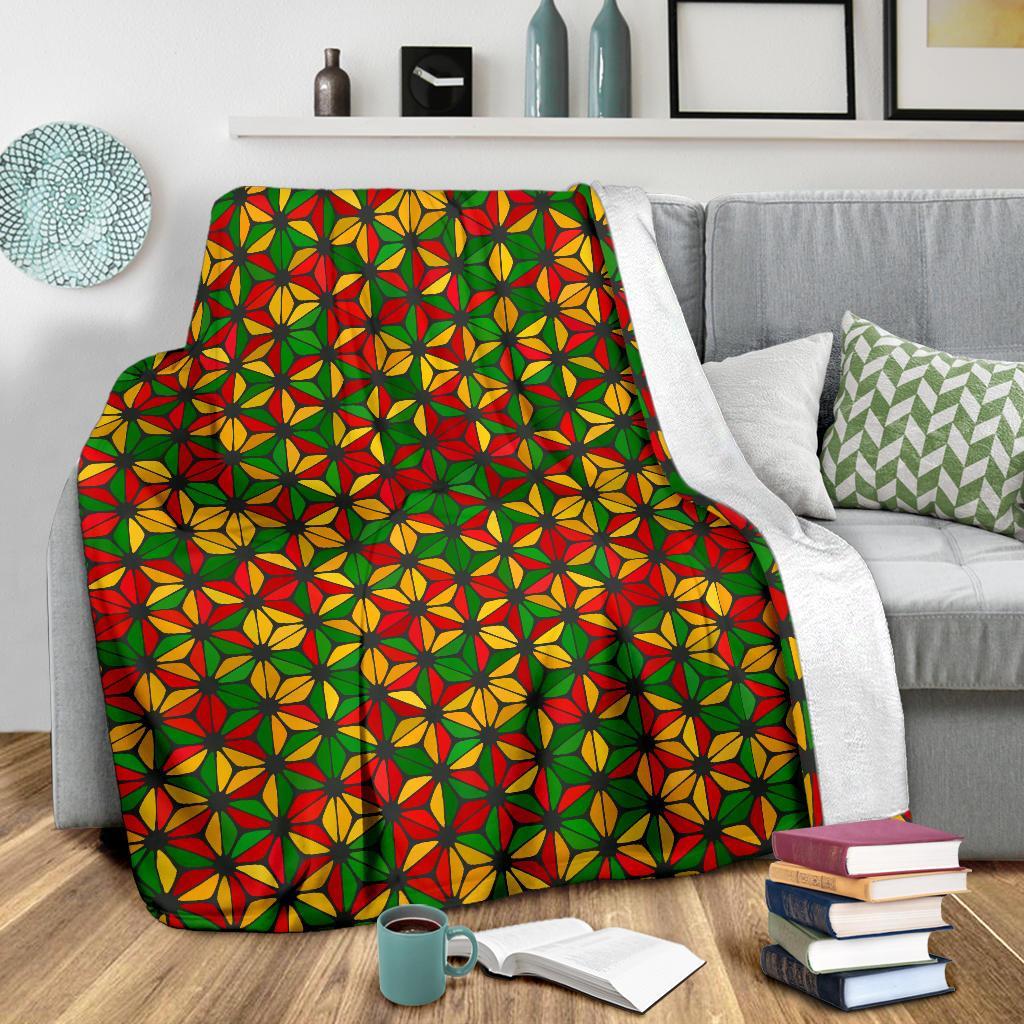 Reggae Rasta Print Pattern Blanket-grizzshop