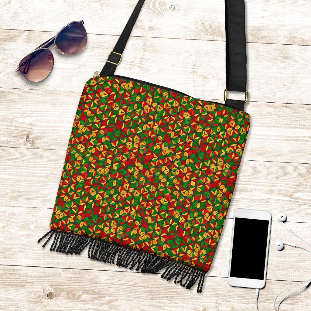 Reggae Rasta Print Pattern Crossbody Bags-grizzshop