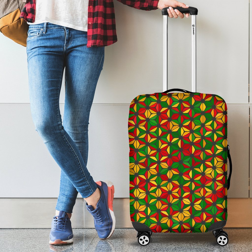 Reggae Rasta Print Pattern Luggage Cover Protector-grizzshop