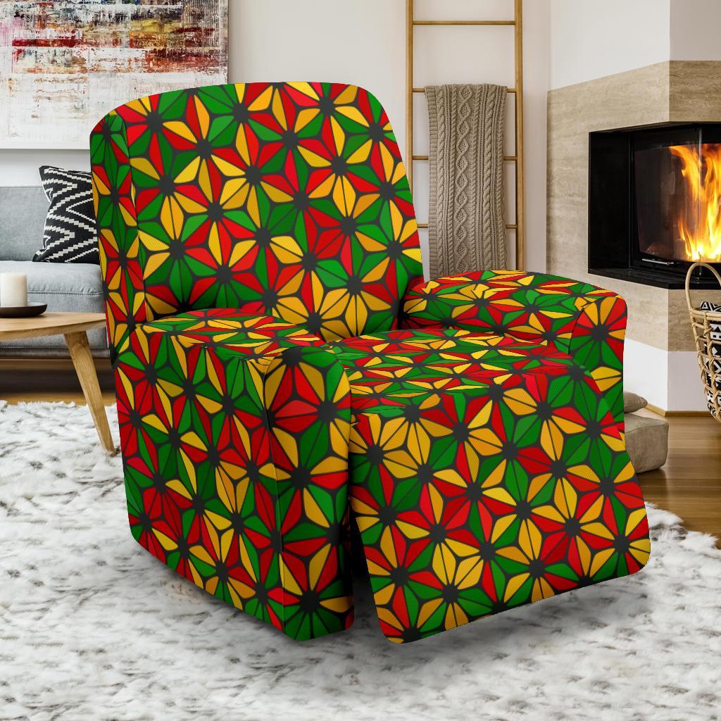 Reggae Rasta Print Pattern Recliner Cover-grizzshop