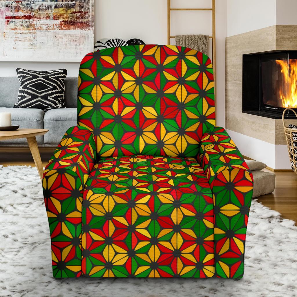 Reggae Rasta Print Pattern Recliner Cover-grizzshop