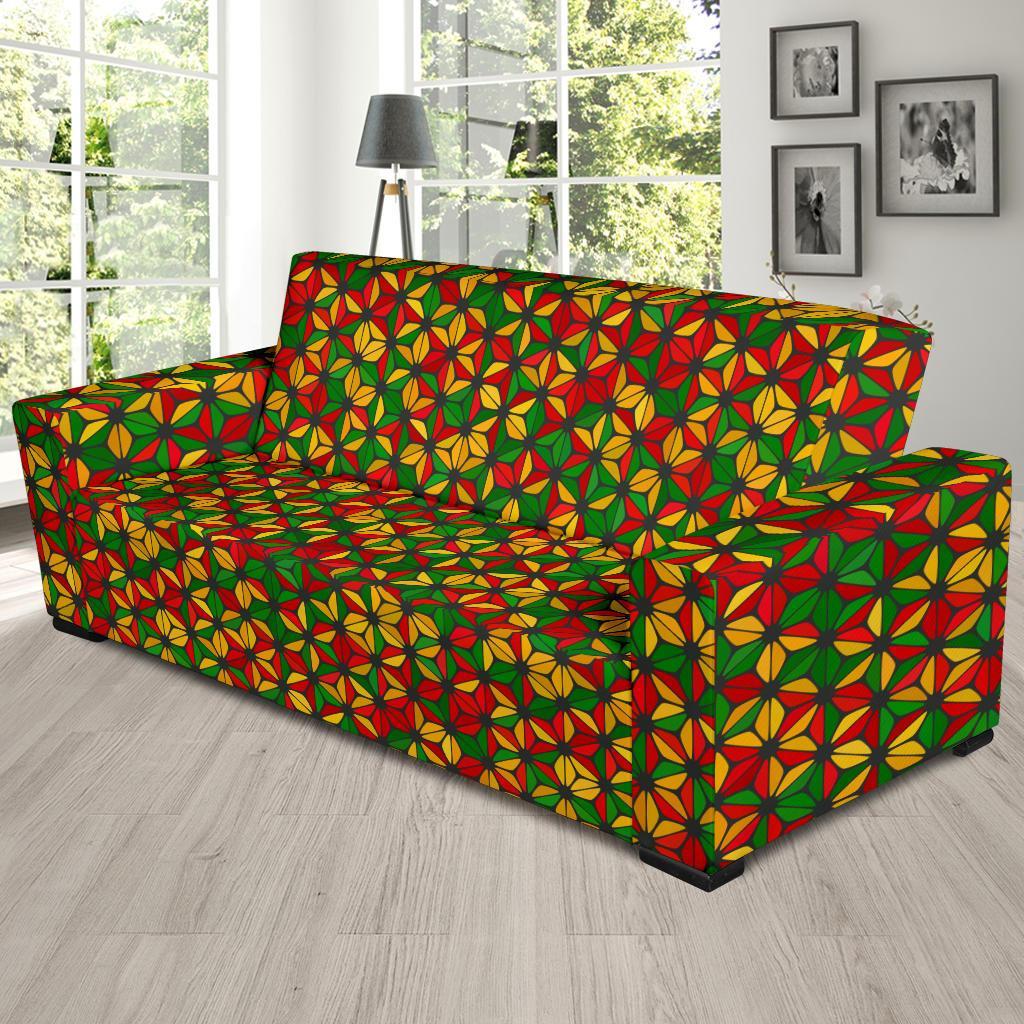 Reggae Rasta Print Pattern Sofa Covers-grizzshop