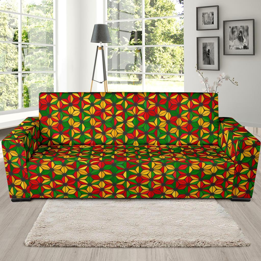 Reggae Rasta Print Pattern Sofa Covers-grizzshop