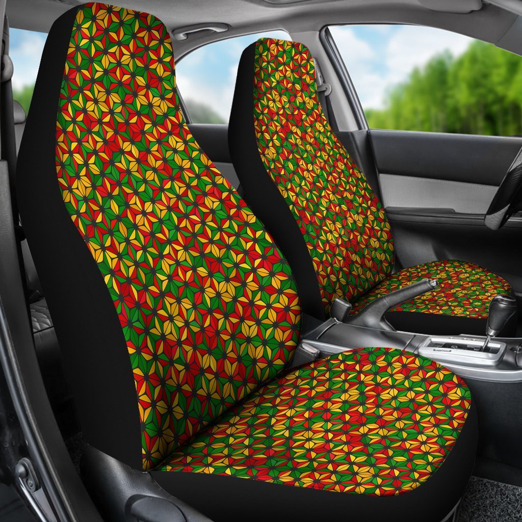 Reggae Rasta Print Pattern Universal Fit Car Seat Cove-grizzshop