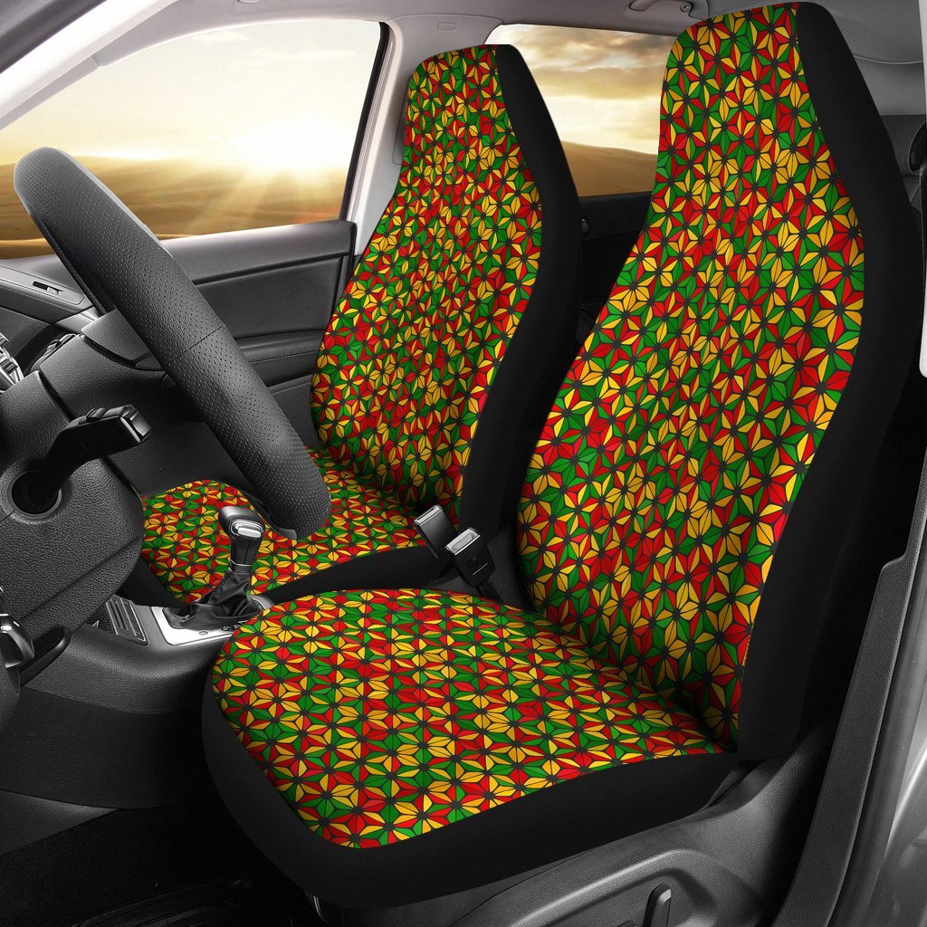 Reggae Rasta Print Pattern Universal Fit Car Seat Cove-grizzshop