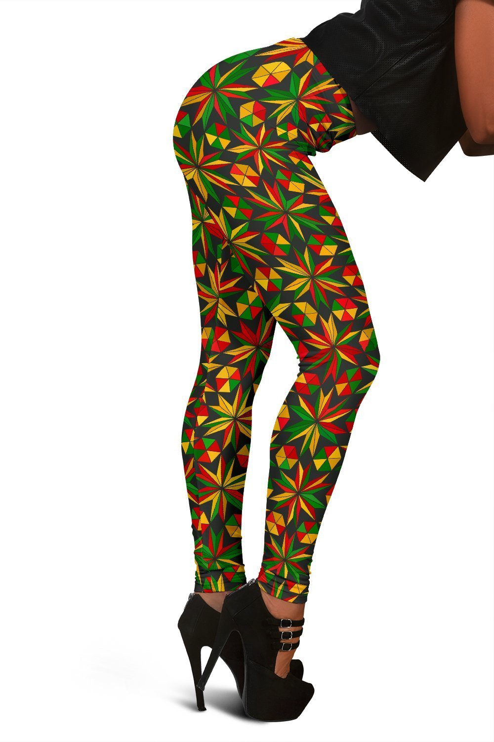 Reggae Rasta Print Pattern Women Leggings-grizzshop