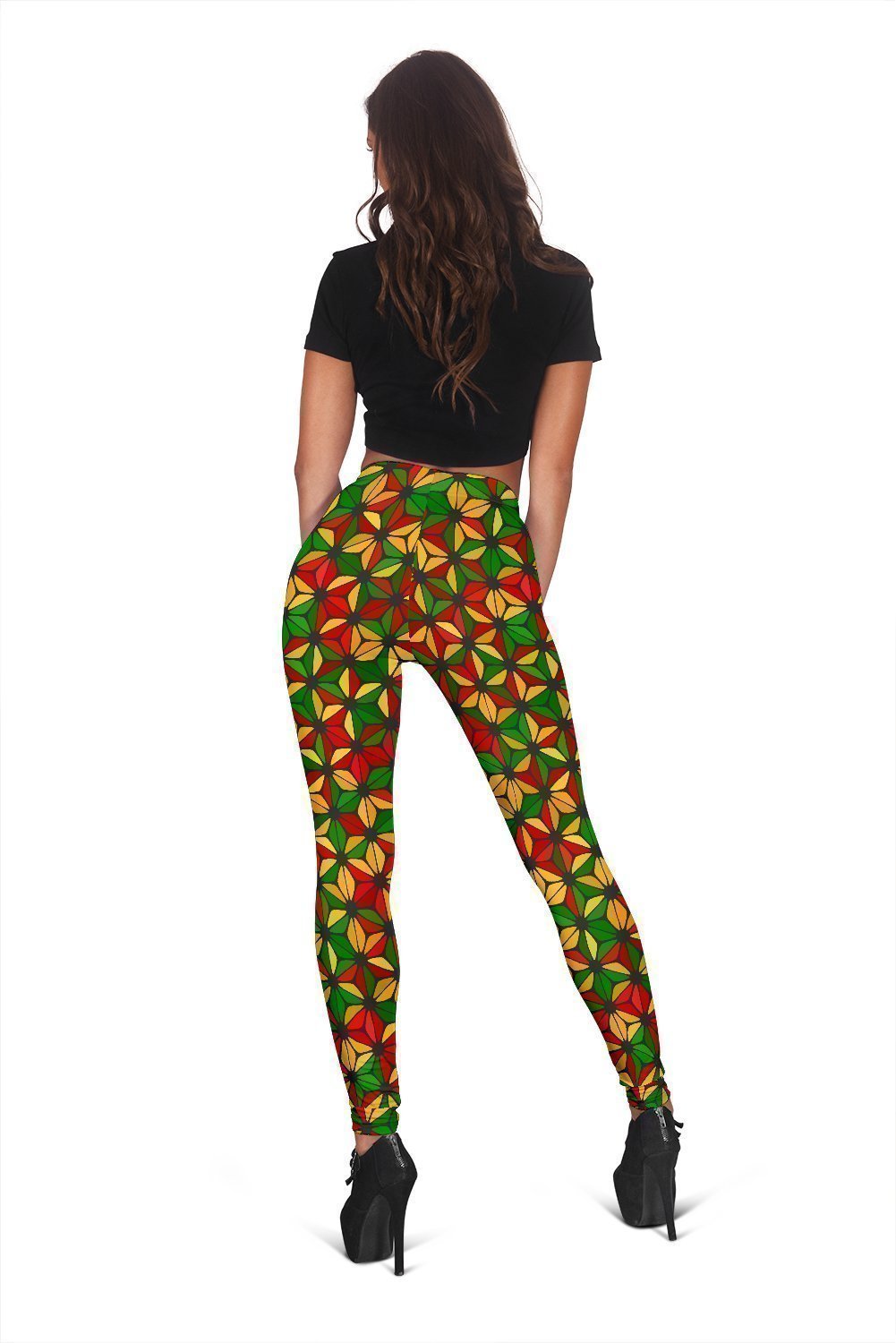 Reggae Rasta Print Pattern Women Leggings-grizzshop