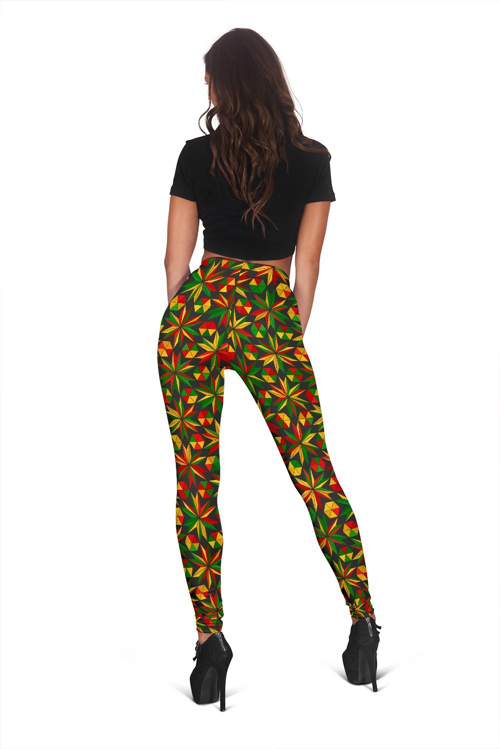 Reggae Rasta Print Pattern Women Leggings-grizzshop