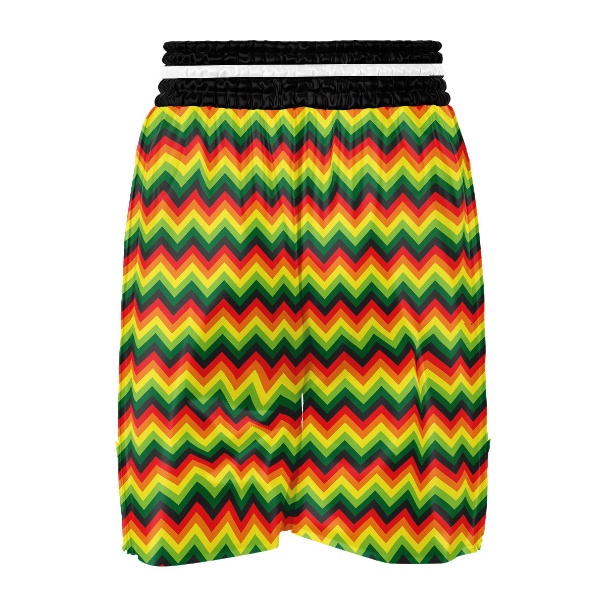 Reggae Zig Zag Print Pattern Boxing Shorts-grizzshop