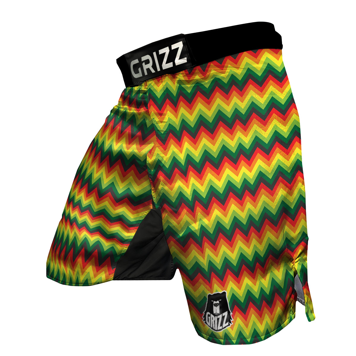 Reggae Zig Zag Print Pattern MMA Shorts-grizzshop