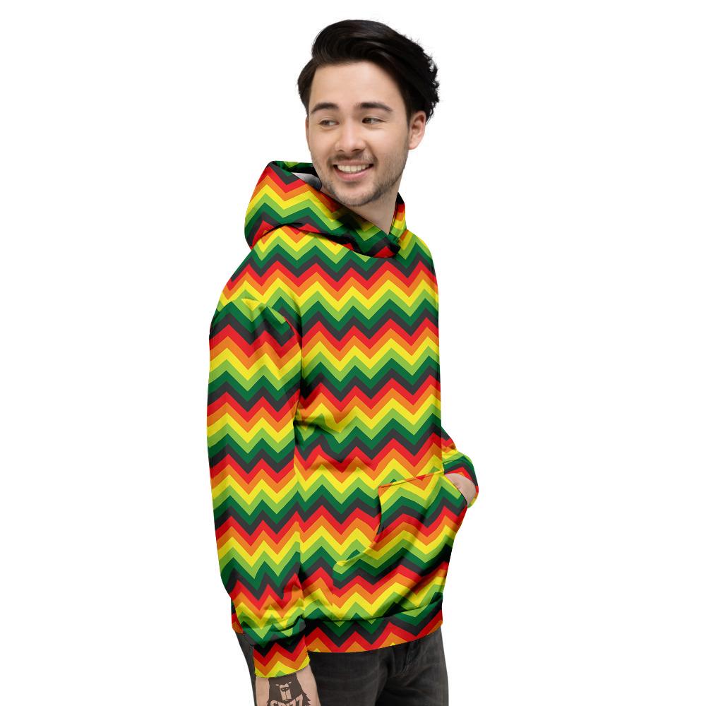 Reggae Zig Zag Print Pattern Men's Hoodie-grizzshop