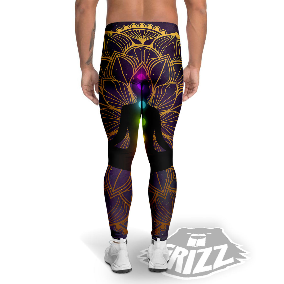 Reiki Golden Print Men's Leggings-grizzshop