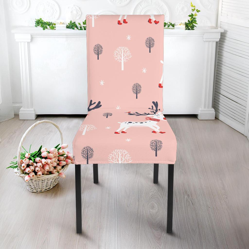 Reindeer Christmas Pattern Print Chair Cover-grizzshop