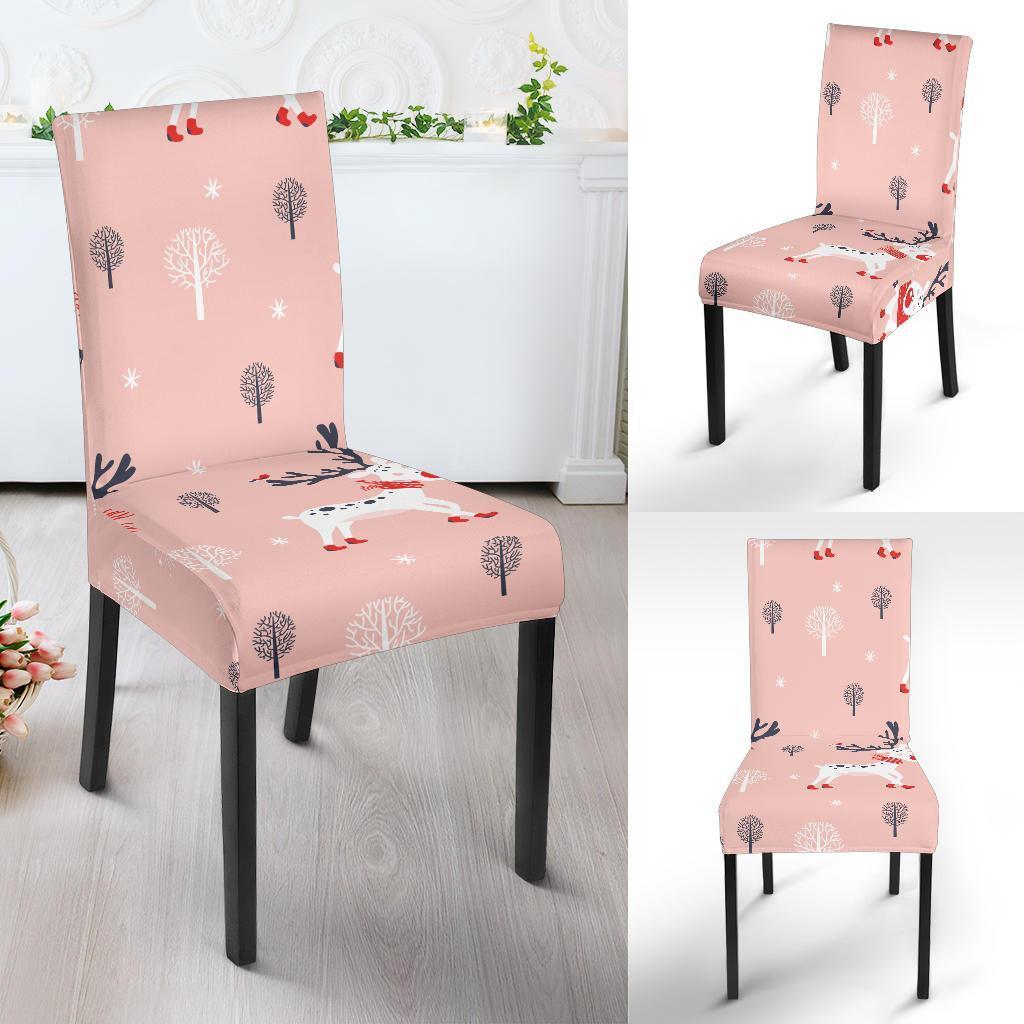 Reindeer Christmas Pattern Print Chair Cover-grizzshop