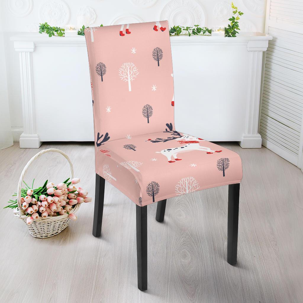 Reindeer Christmas Pattern Print Chair Cover-grizzshop