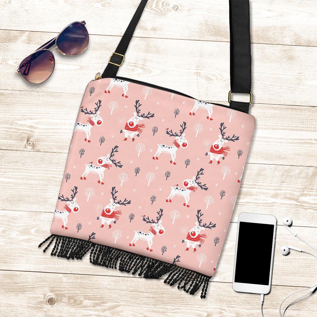 Reindeer Christmas Pattern Print Crossbody Bags-grizzshop