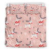 Reindeer Christmas Pattern Print Duvet Cover Bedding Set-grizzshop