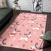 Reindeer Christmas Pattern Print Floor Mat-grizzshop