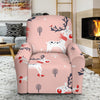 Reindeer Christmas Pattern Print Recliner Cover-grizzshop