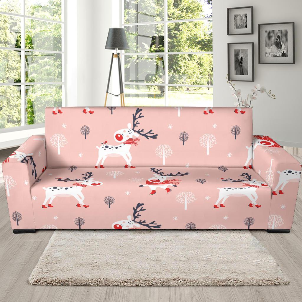 Reindeer Christmas Pattern Print Sofa Covers-grizzshop