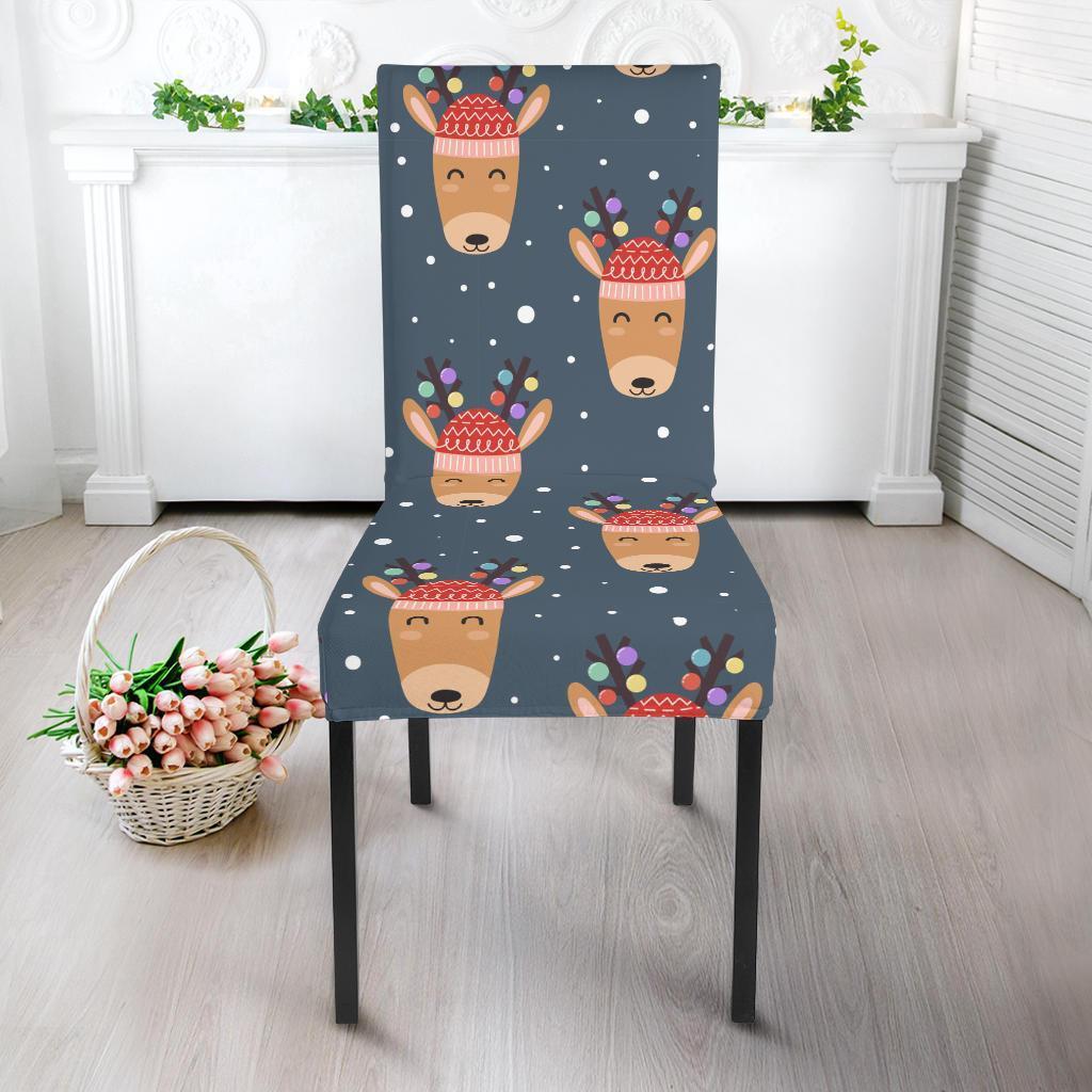 Reindeer Christmas Print Pattern Chair Cover-grizzshop