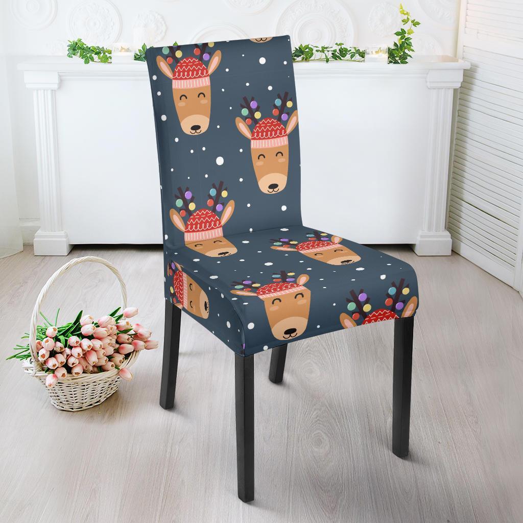 Reindeer Christmas Print Pattern Chair Cover-grizzshop