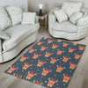 Reindeer Christmas Print Pattern Floor Mat-grizzshop