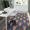 Reindeer Christmas Print Pattern Floor Mat-grizzshop