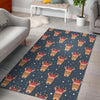 Reindeer Christmas Print Pattern Floor Mat-grizzshop