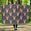 Reindeer Christmas Print Pattern Hooded Blanket-grizzshop