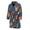 Reindeer Christmas Print Pattern Men Long Robe-grizzshop