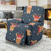 Reindeer Christmas Print Pattern Recliner Cover-grizzshop