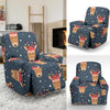 Reindeer Christmas Print Pattern Recliner Cover-grizzshop