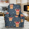 Reindeer Christmas Print Pattern Recliner Cover-grizzshop