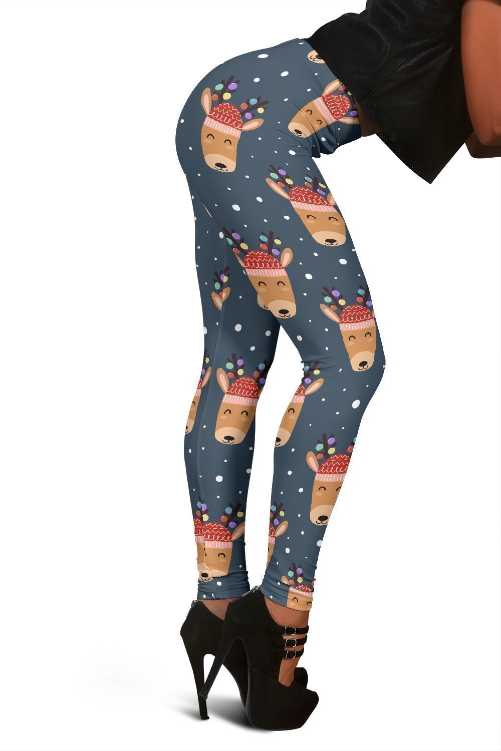 Reindeer Christmas Print Pattern Women Leggings-grizzshop