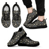 Reindeer Pattern Print Black Sneaker Shoes For Men Women-grizzshop