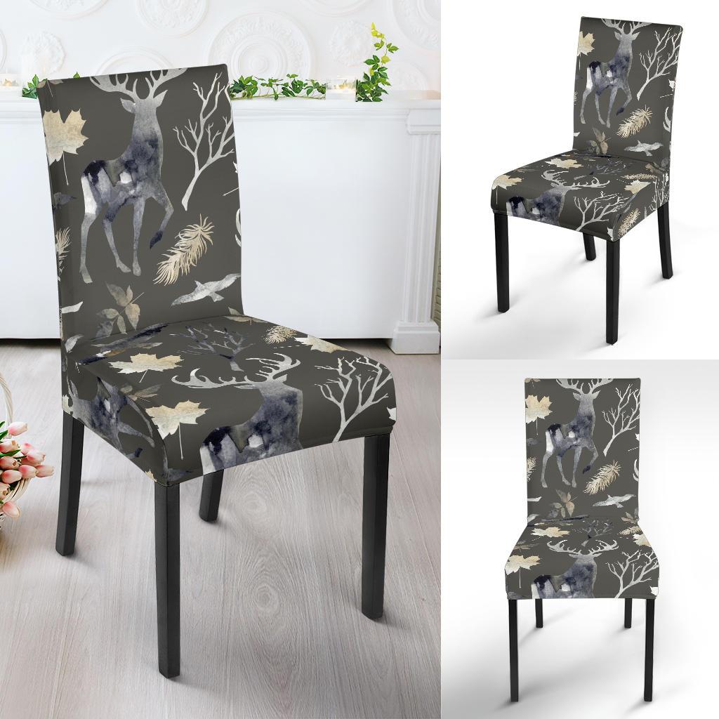 Reindeer Pattern Print Chair Cover-grizzshop