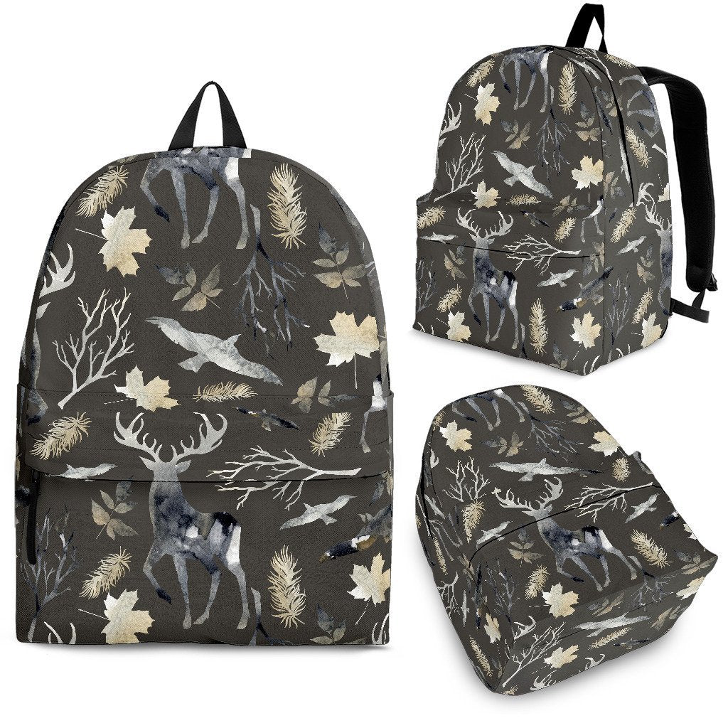 Reindeer Pattern Print Premium Backpack-grizzshop
