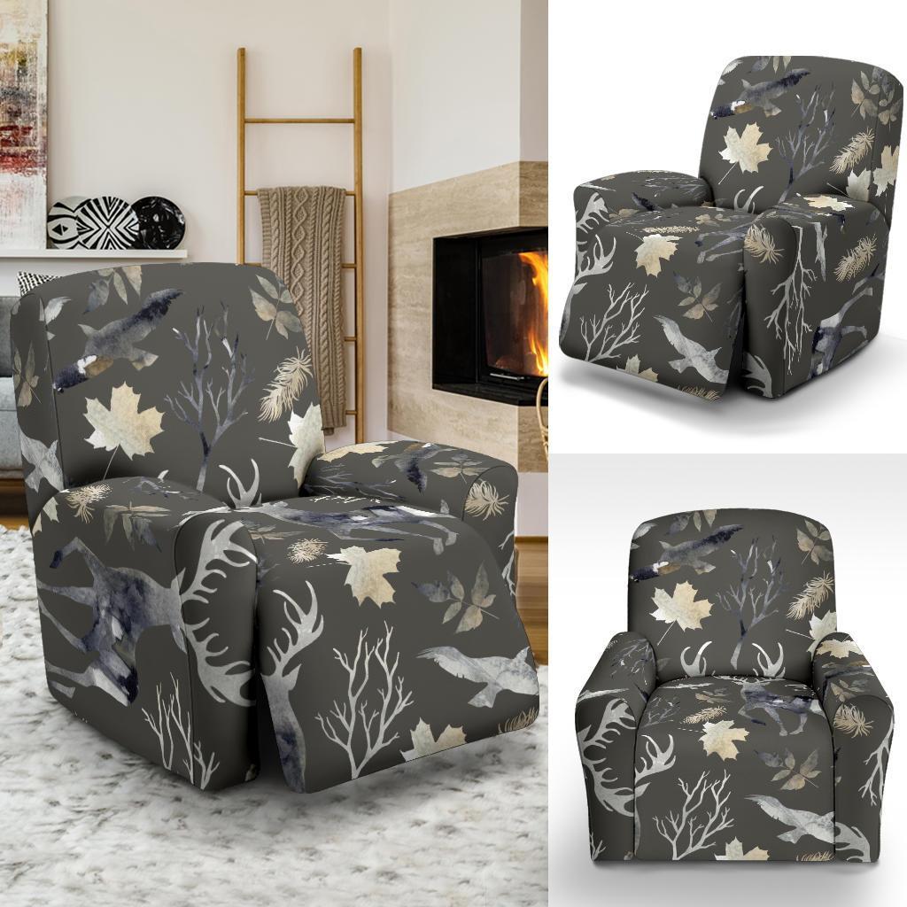 Reindeer Pattern Print Recliner Cover-grizzshop