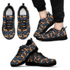 Reindeer Print Pattern Black Sneaker Shoes For Men Women-grizzshop