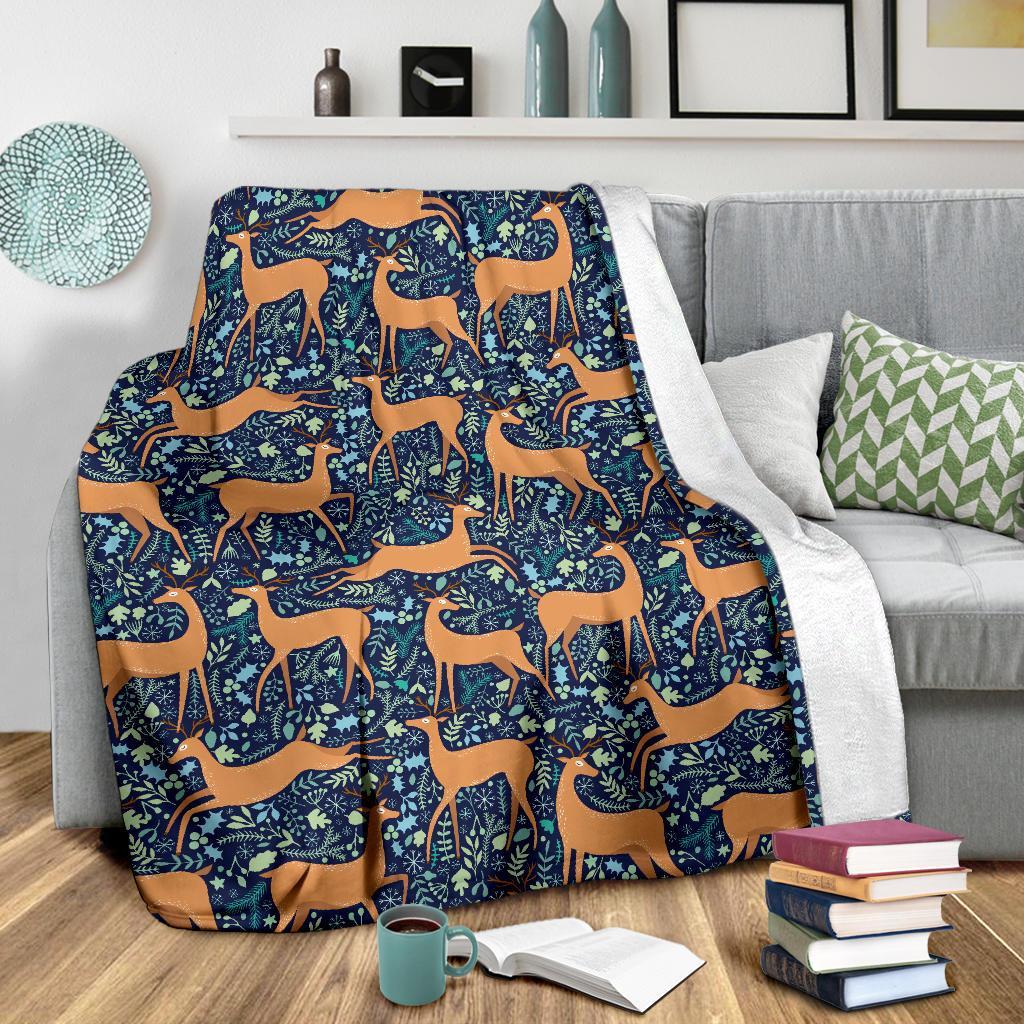 Reindeer Print Pattern Blanket-grizzshop