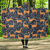 Reindeer Print Pattern Hooded Blanket-grizzshop