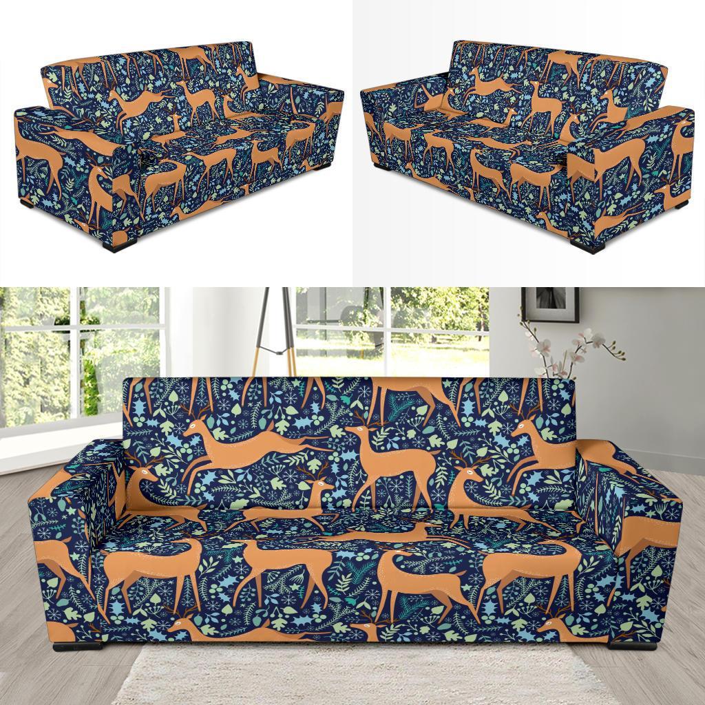 Reindeer Print Pattern Sofa Covers-grizzshop