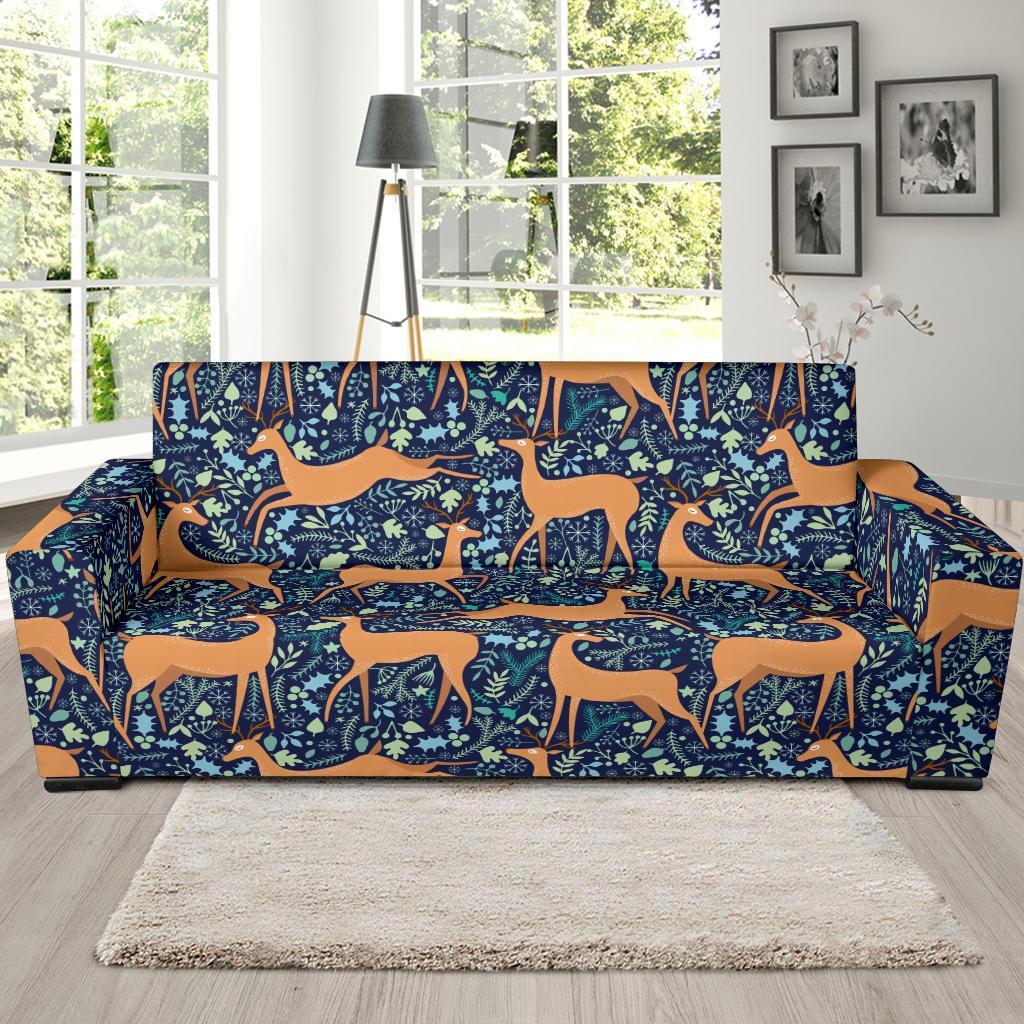 Reindeer Print Pattern Sofa Covers-grizzshop