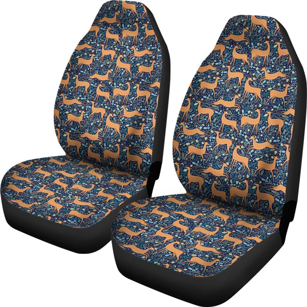 Reindeer Print Pattern Universal Fit Car Seat Cover-grizzshop