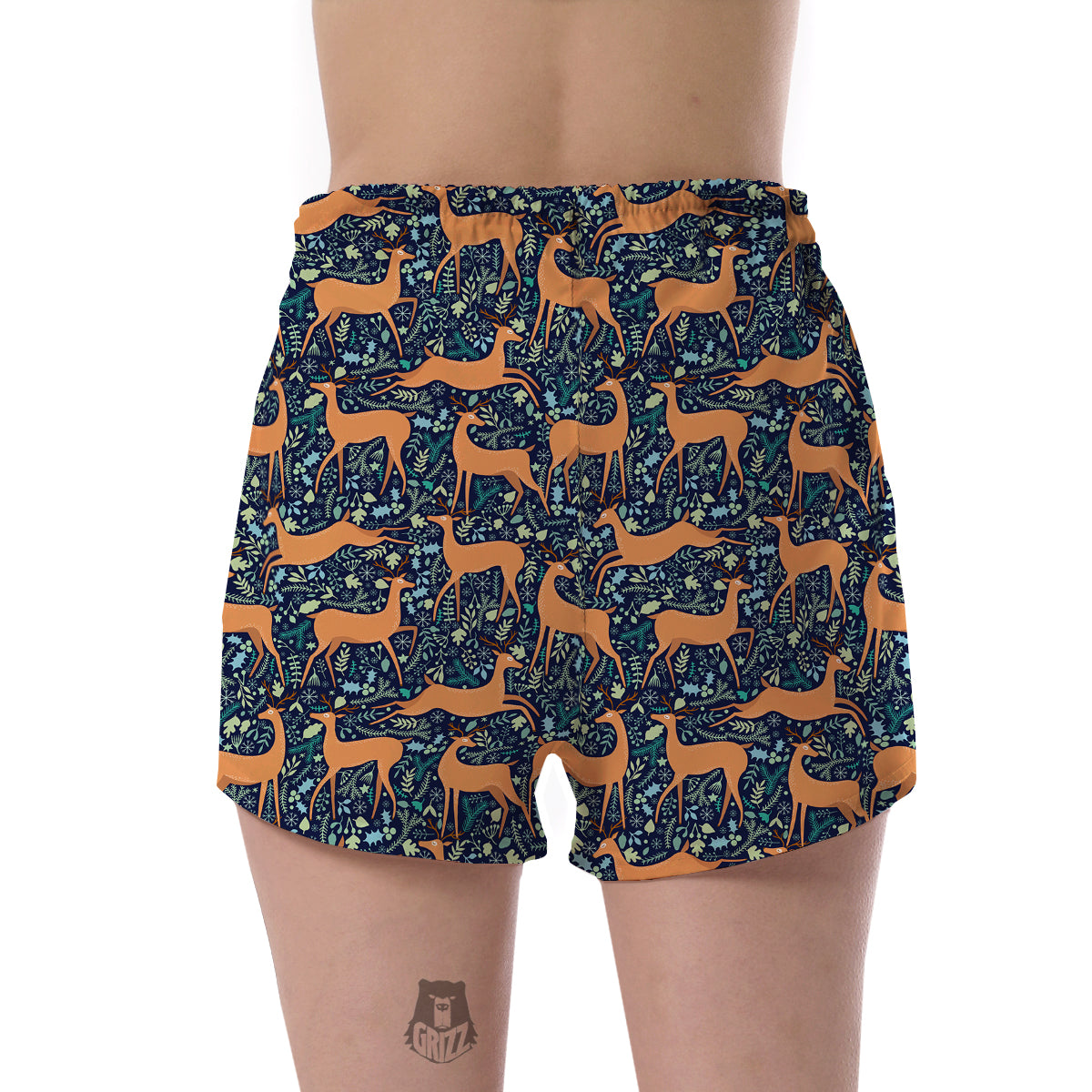 Reindeer Print Pattern Women's Shorts-grizzshop