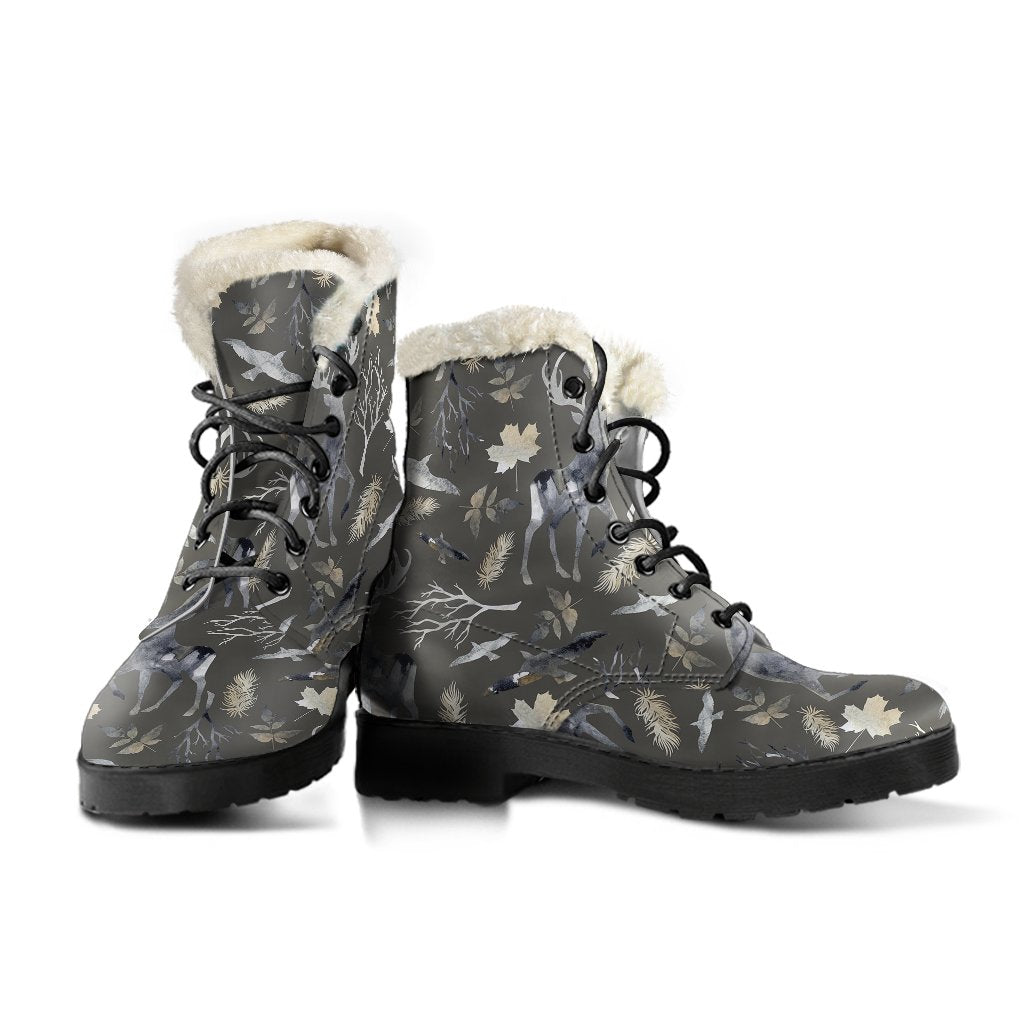 Reindeer Pattern Print Comfy Winter Boots-grizzshop