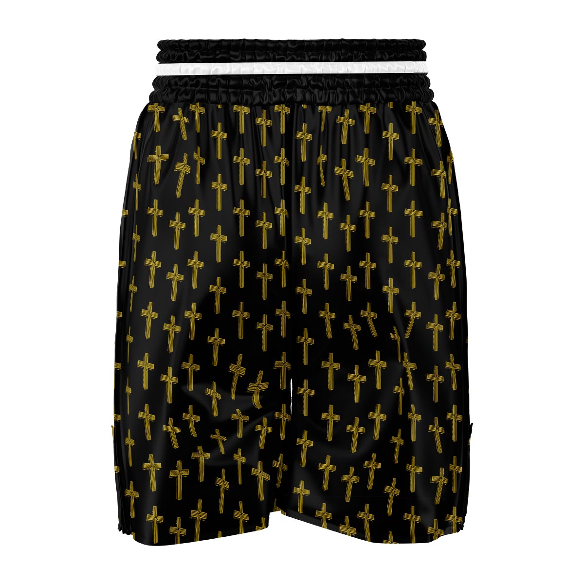 Religious Christian Cross Print Pattern Boxing Shorts-grizzshop