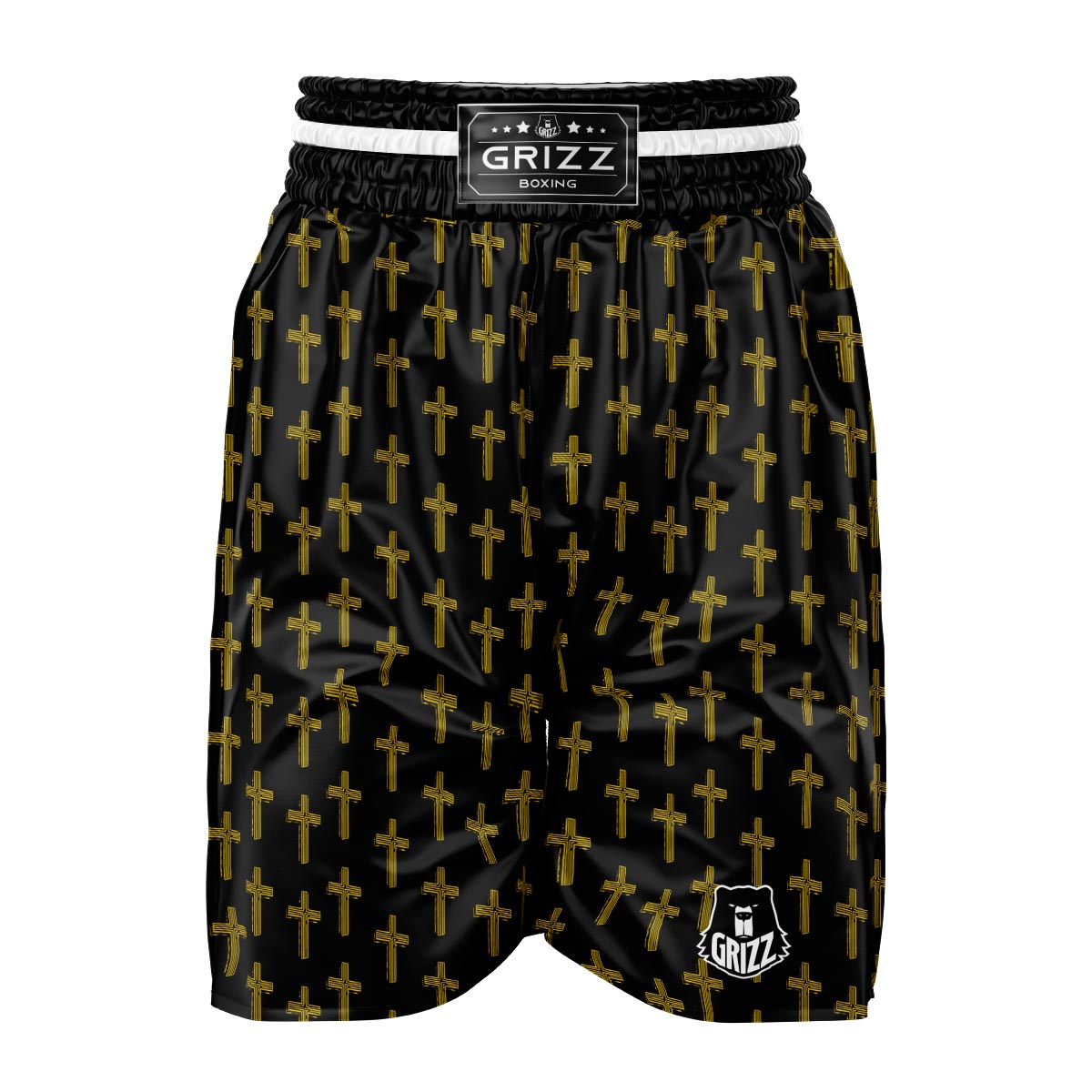 Religious Christian Cross Print Pattern Boxing Shorts-grizzshop