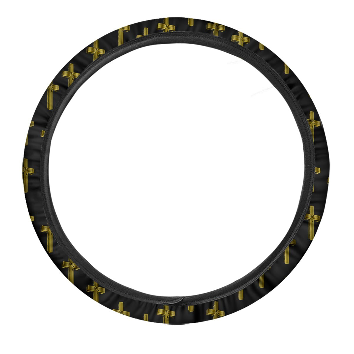 Religious Christian Cross Print Pattern Car Steering Wheel Cover-grizzshop